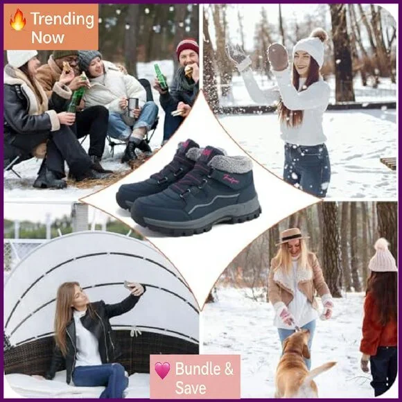 Women's Winter Snow Boots Fur Lined Ankle Booties Non-Slip Outdoor Trekking